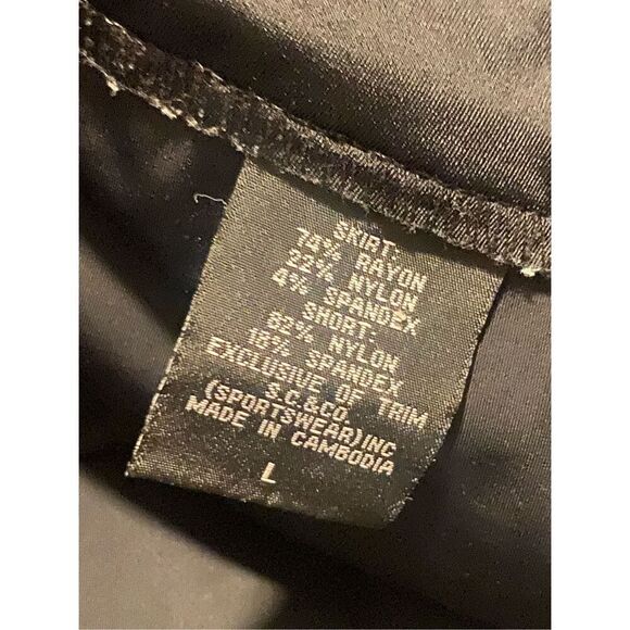 S.C.&Co. Geometric Print Black White Skort Size Large Athletic Stretch Pull-On - Picture 6 of 7